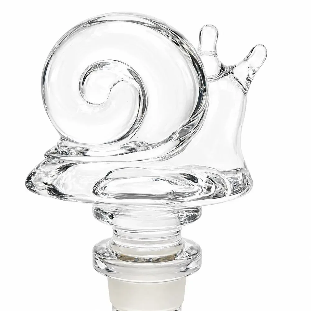 Towle Full Lead Austrian Crystal Snail Bottle Stopper Wine Decanter Accessory